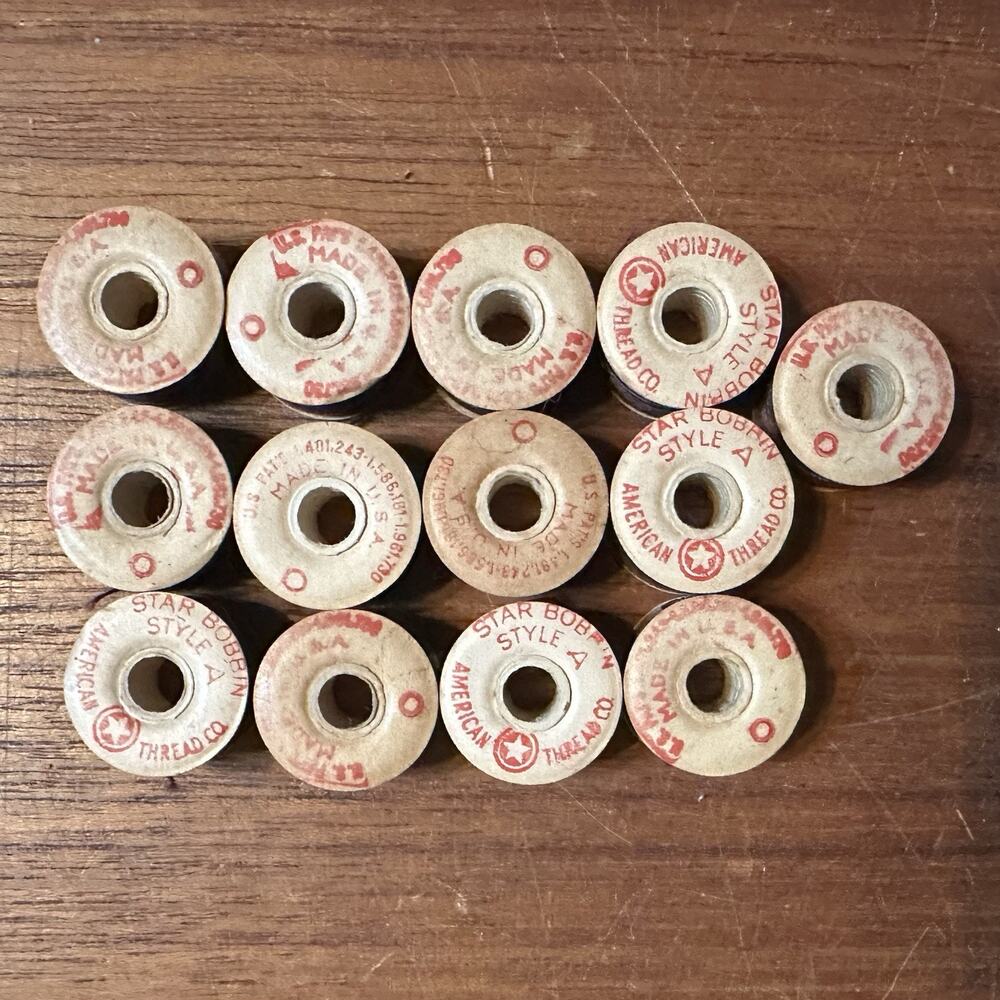 13 Vintage Star Bobbins Style “A” Sewing American Thread Co.